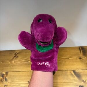 Vintage Barney the Dinosaur Plush Hand Puppet Lyons Purple Dinosaur Kids